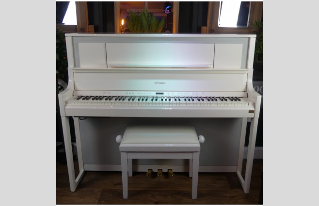 As New Used Roland LX708 Polished White Digital Piano Complete Package (SN:Z6J0181) - Image 4